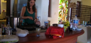 preparing food in kitchen La Chuparosa de Saladita