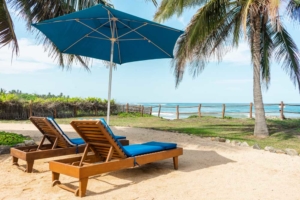 Beachfront Casitas lounge chairs Playa La Saladita Mexico