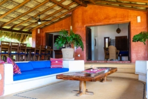outdoor lounge and dining area Beachfront Property La Chuparosa de Saladita