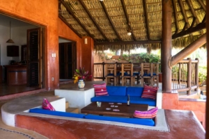 Outdoor lounge and dining La Saladita Mexico Ocean View Villas
